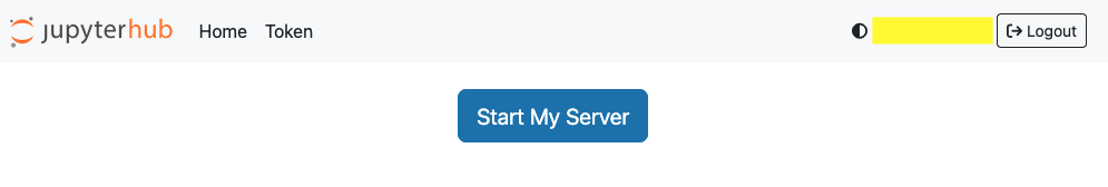 Screenshot of JupyterHub control panel showing "Start My Server" button