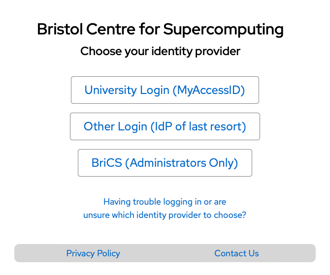 Identity provider page