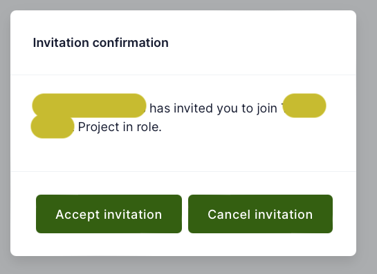 Accept invitation