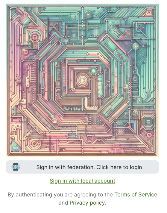 Login page