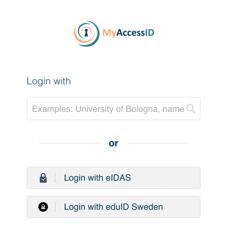 MyAccessID login page